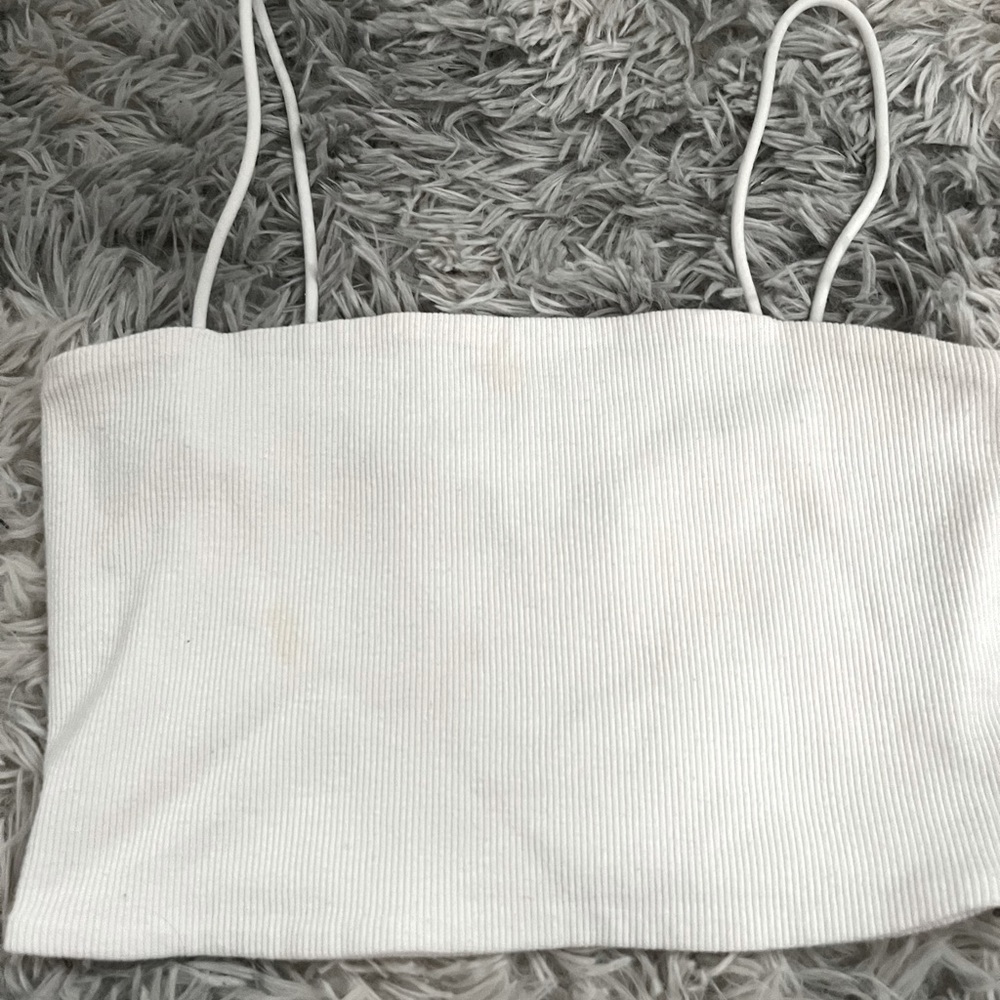 plain white crop tank top